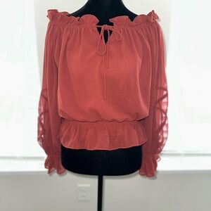 Vici Off-Shoulder Blouse - Rust